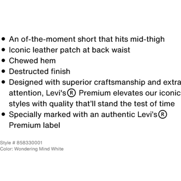 LEVI'S 501 Mid Thigh High Rise Shorts - Picture 7 of 10